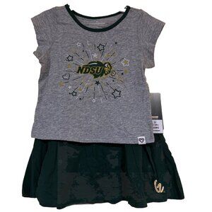 NEW NDSU Bison Colosseum Athletics Green Team Shirt Skirt Set Toddler Girl's 3T